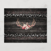 Rustikales Wood Boho Chic Foto Hochzeit speichern (Rückseite)