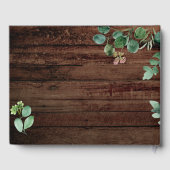 Rustikales Wood Eukalyptus Handwriting Gästebuch (Rückseite)