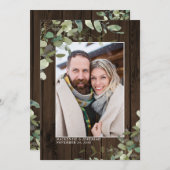 Rustikales Wood Eukalyptus Wedding Foto Save the D Save The Date (Vorne/Hinten)