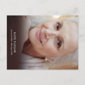 Rustikales Wood-Foto Ankündigungspostkarte (Rückseite)