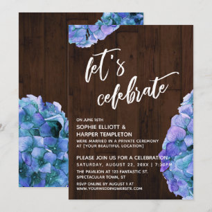 Rustikales Wood Hydrangea Feiern wir Empfang Einladung
