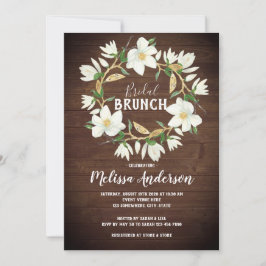 Rustikales Wood Magnolia Bridal Brunch Dusche Einladung