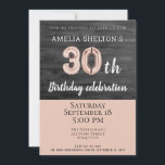 Rustikales Wood Pink Ballon 30. Geburtstag Party Einladung<br><div class="desc">Rustikales Holz rosa Ballon 30. Geburtstag Party Einladung. 30. Geburtstagsfeier Party Einladung mit rustikaler Holzstruktur und rosa Hintergrund. Die Zahl 30 wird mit rosa Party-Ballons dargestellt. Personalisieren Sie es mit Ihren Informationen.</div>