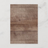 Rustikales Wood Pink Blumenspülung Buch für Baby Begleitkarte (Rückseite)