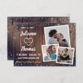 Rustikales Wood Snowflake Holiday Wedding Foto Save The Date (Vorne/Hinten)