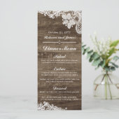 Rustikales Wood & Vintages Hochzeitmenü Menükarte (Stehend Vorderseite)