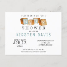 Rustikales Wooden Baby Blocks Boy Baby Dusche Post