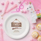 Rustikales Wooden Wild West Cowboy Gun Babydusche Pappteller (Party)