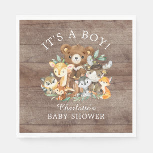 Rustikales Woodland Animal Baby Schuhpapier Napkin Serviette