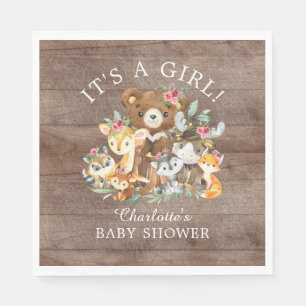 Rustikales Woodland Animal Baby Schuhpapier Napkin Serviette