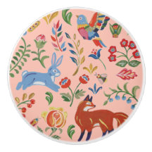 Rustikales Woodland Animal Blume Kinderzimmer Pink