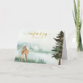 Rustikales Woodland Animal Deer Fawn Weihnachten (Vorderseite)