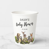 Rustikales Woodland Animals Baby Dusche Party Pappbecher (Rückseite)