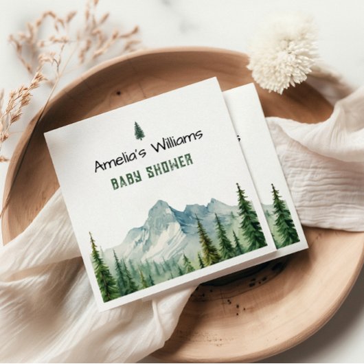 Rustikales Woodland Baby Dusche Napkins Serviette