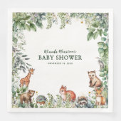 Rustikales Woodland Babydusche Papier Napkins Serviette (Vorderseite)