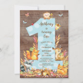 Rustikales Woodland Big One Boys Einladung zum Geb (Vorderseite)