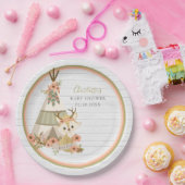 Rustikales Woodland Boho Fox Babydusche Pappteller (Party)