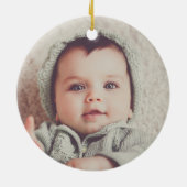 Rustikales Woodland Deer Baby Foto Keepake Keramik Ornament (Hinten)