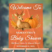 Rustikales Woodland Deer & Pumpkin Fall Baby Dusch Acrylschild (Neutral)