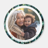 Rustikales Woodland Familienweihnachtsfest Foto Magnet (Vorne)