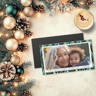 Rustikales Woodland Familienweihnachtsmagnet Foto Magnetkarte