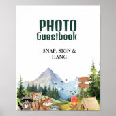 Rustikales Woodland Foto Gästebuch Babyduschzeiche (Vorne)