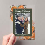 Rustikales Woodland Foto Weihnachtskarte Acryleinladungen (Insitu (Handheld))