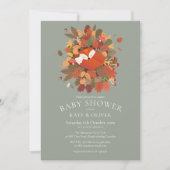 Rustikales Woodland Fox Cub Couples Kinderdusche Einladung (Vorderseite)