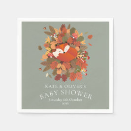 Rustikales Woodland Fox Cub Couples Kinderdusche Serviette