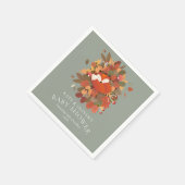 Rustikales Woodland Fox Cub Couples Kinderdusche Serviette (Ecke)