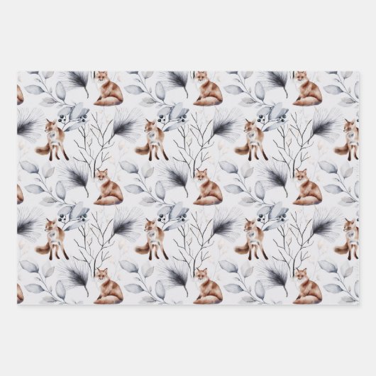 Rustikales Woodland Fox Winter Blätter (Vorderseite 3)