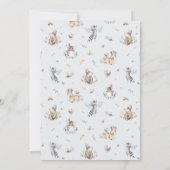 Rustikales Woodland Friends Wild One Baby Shower Einladung (Rückseite)