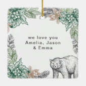 Rustikales Woodland Großeltern Foto Keramikornament (Rückseite)