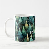 Rustikales Woodland Grüne Weihnachten Kaffeetasse (Links)