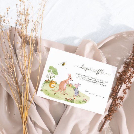 Rustikales Woodland Kangaroo Kinderdusche Windeln Begleitkarte