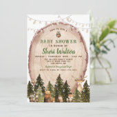 Rustikales Woodland Kinderdusche Einladung (Stehend Vorderseite)