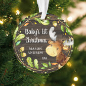 Rustikales Woodland Moose Baby's First Christmas Ornament