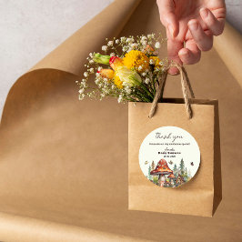 Rustikales Woodland Mushroom Baby Showdown Danke Runder Aufkleber