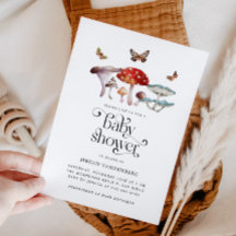 Rustikales Woodland Mushroom Kinderdusche Einladun