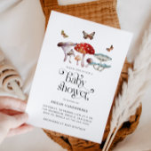 Rustikales Woodland Mushroom Kinderdusche Einladun Einladung