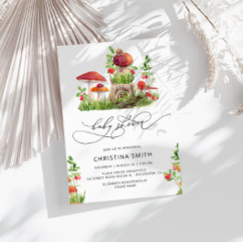 Rustikales Woodland Mushroom Kinderdusche Einladun Einladung