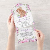 Rustikales Woodland Niedliche Blumentorkirchen Bab All In One Einladung (Abreißen)