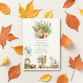 Rustikales Woodland niedliche Kleintiere Erstgebur Einladung