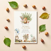 Rustikales Woodland niedliche Kleintiere Erstgebur Einladung