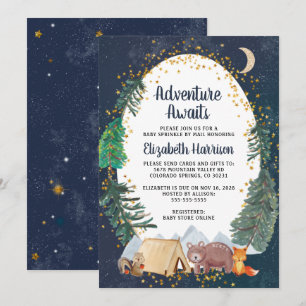 Rustikales Woodland Night Sky Baby Sprinkby Mail Einladung