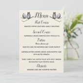 Rustikales Woodland Owls Menü Einladung (Stehend Vorderseite)