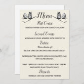 Rustikales Woodland Owls Menü Einladung (Vorne/Hinten)