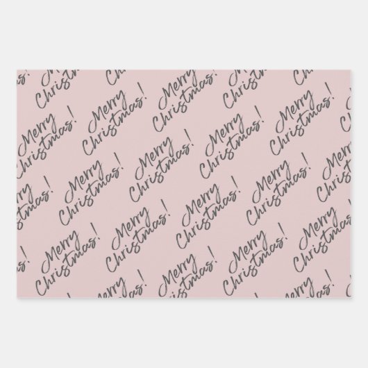 Rustikales Woodland Poinsettia Frohe Weihnachten Geschenkpapier Set (Vorderseite 3)