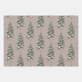 Rustikales Woodland Poinsettia Frohe Weihnachten Geschenkpapier Set (Vorderseite 2)