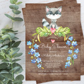 Rustikales Woodland Raccoon Kinderdusche Einladung